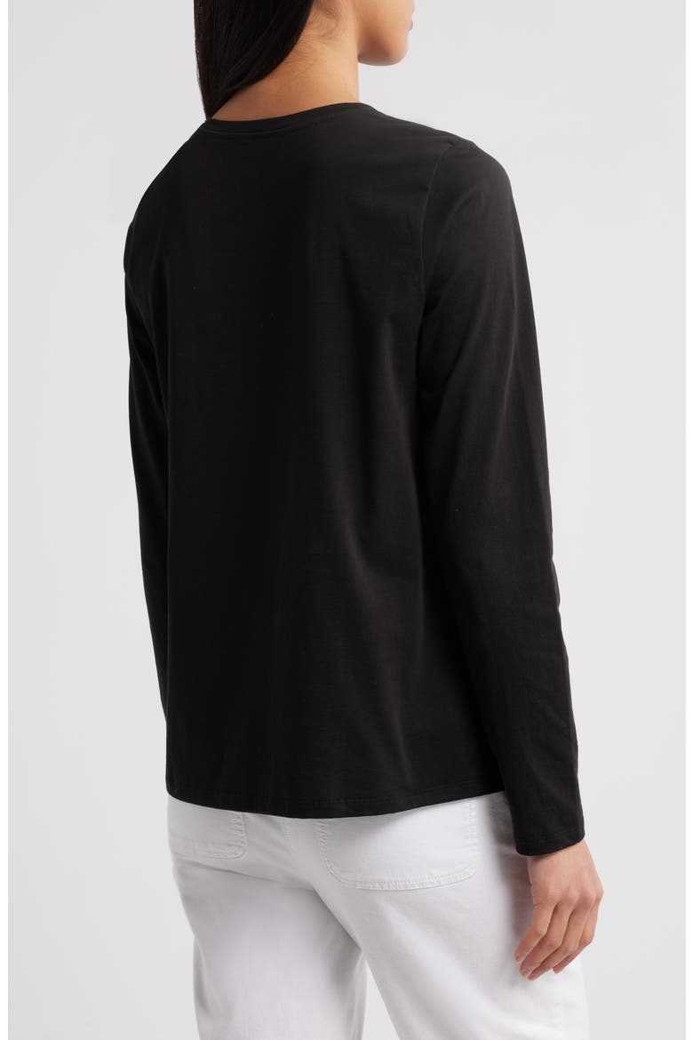 Long Sleeve Crewneck T-Shirt, Alternate, color, BLACK