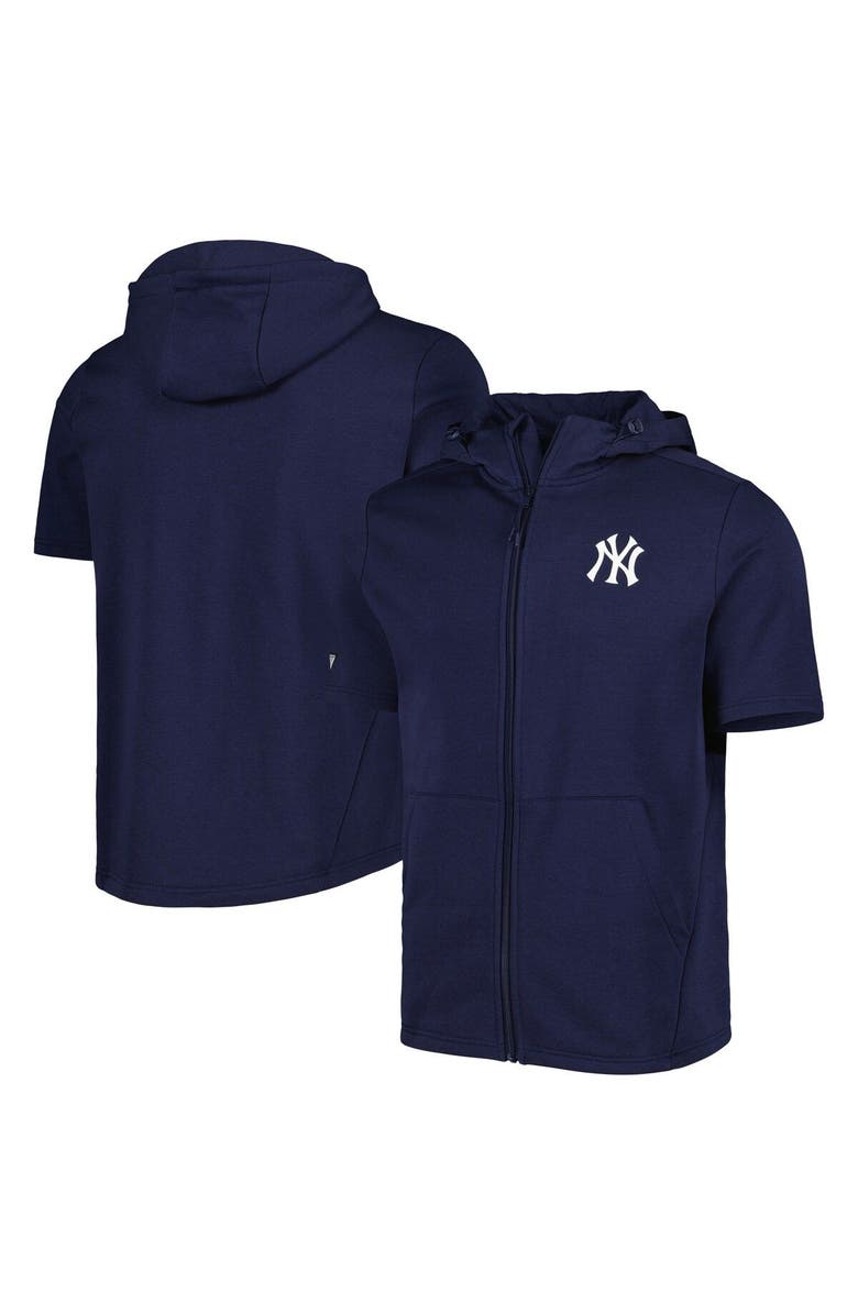 LEVELWEAR Men's Levelwear Navy New York Yankees Recruit Full-Zip Short Sleeve Hoodie, Main, color, Navy