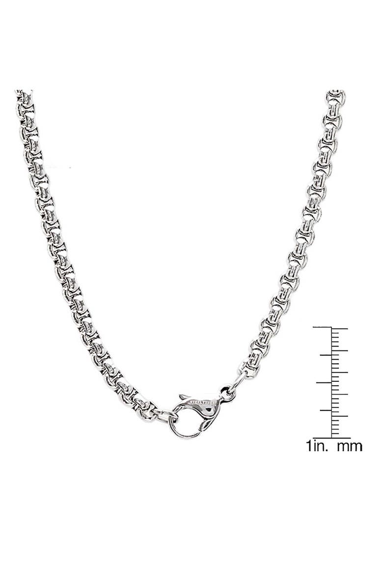 Men's Rounded Box Chain Necklace, Alternate, color, SILVER