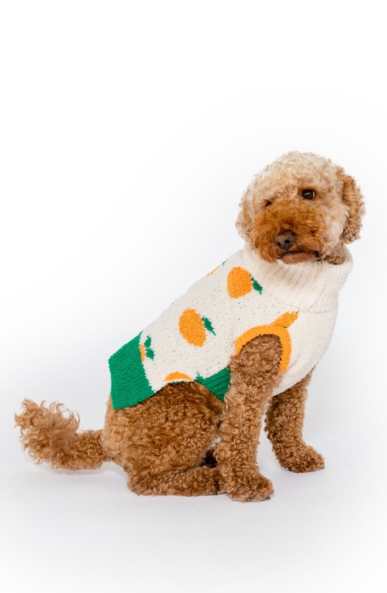 the furryfolks Orange Turtleneck Pet Sweater, Alternate, color, Orange