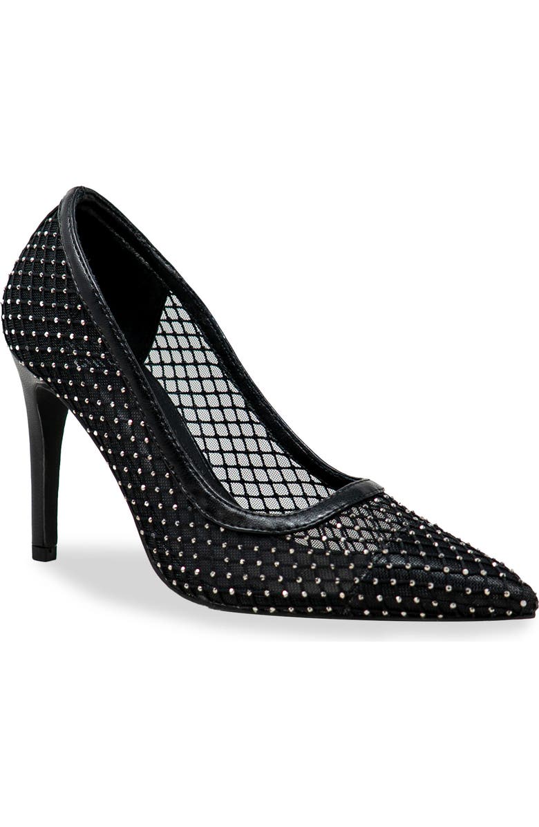 CHASE AND CHLOE Amalia Rhinestone Mesh Pump, Main, color,