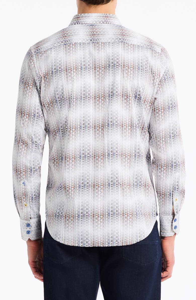 Robert Graham Forsyth Ombré Stripe Button-Up Shirt, Alternate, color, White Multi