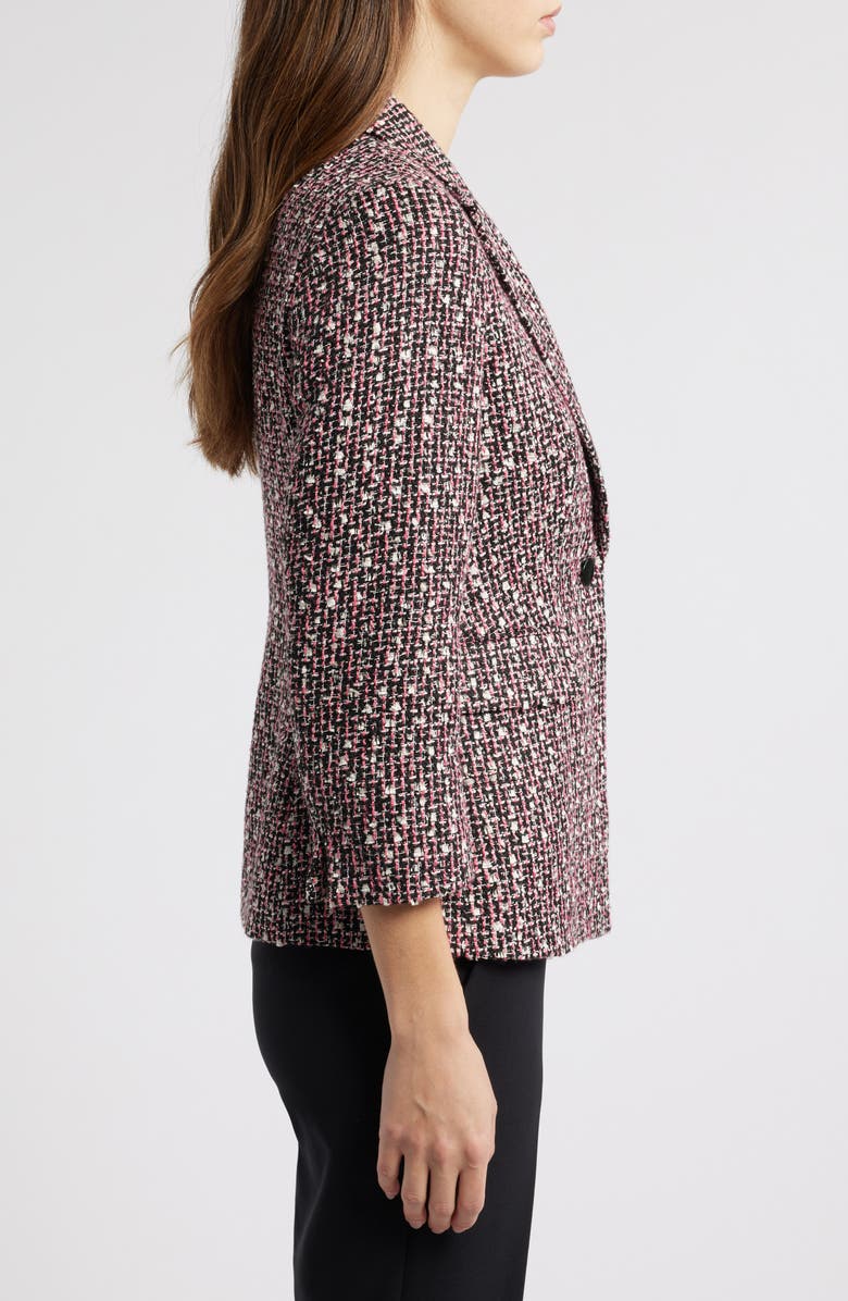 Anne Klein One Button Tweed Blazer, Alternate, color, 