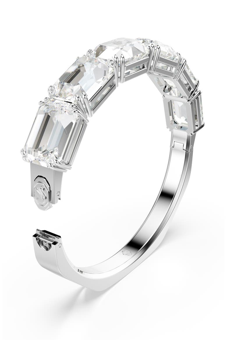 Millenia Octagon Crystal Bangle Bracelet, Alternate, color, WHITE/ SILVER