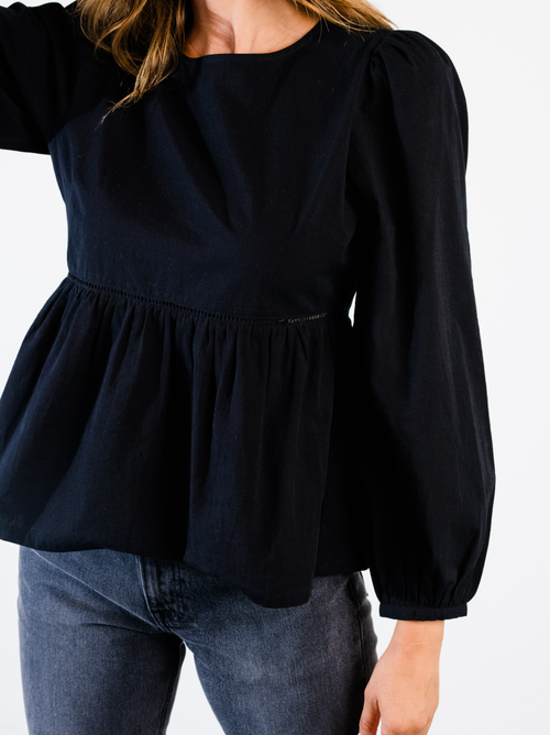 Able Lauren Babydoll Top In Black