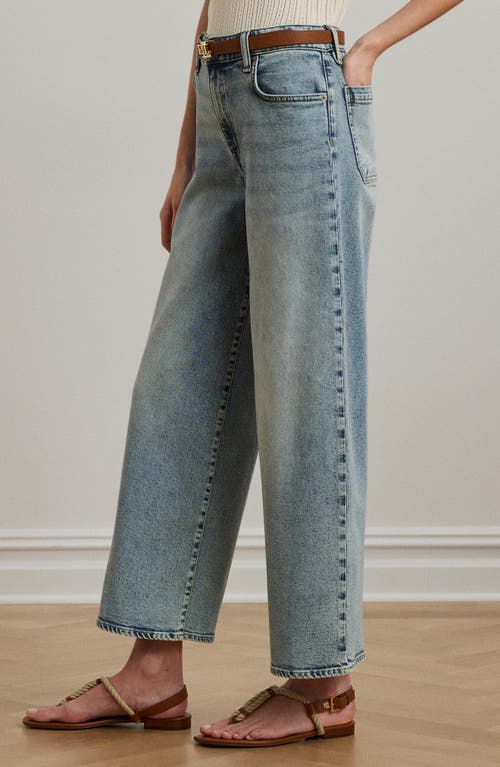 Ralph Lauren Plus Size High-rise Wide-leg Cropped Jeans In Alicia Wash