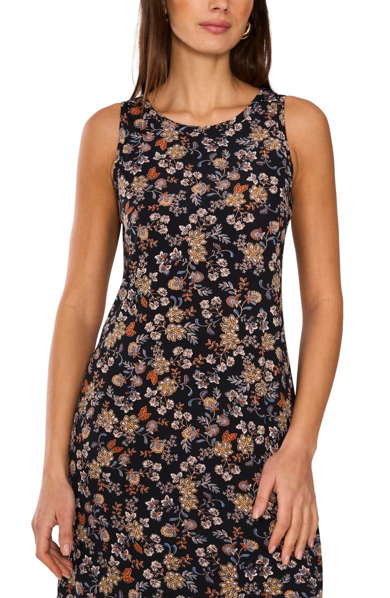 Vince Camuto Floral Print Sleeveless Maxi Dress, Alternate, color, Rich Black