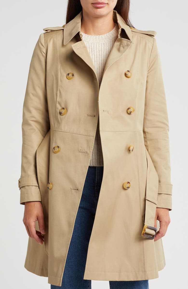 Lauren Ralph Lauren Needle Trench Coat, Alternate, color, Birch Tan