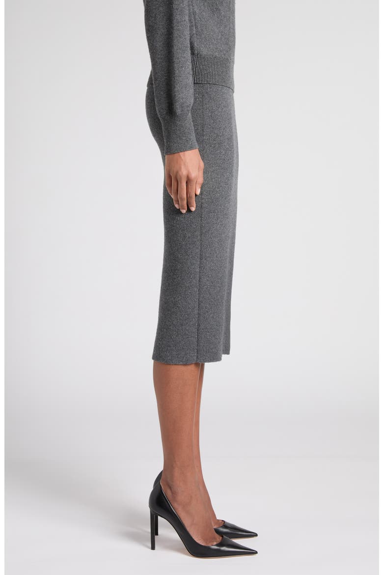 Stretch Cashmere & Cotton Pencil Skirt, Alternate, color, IG712 DARK GREY MELANGE