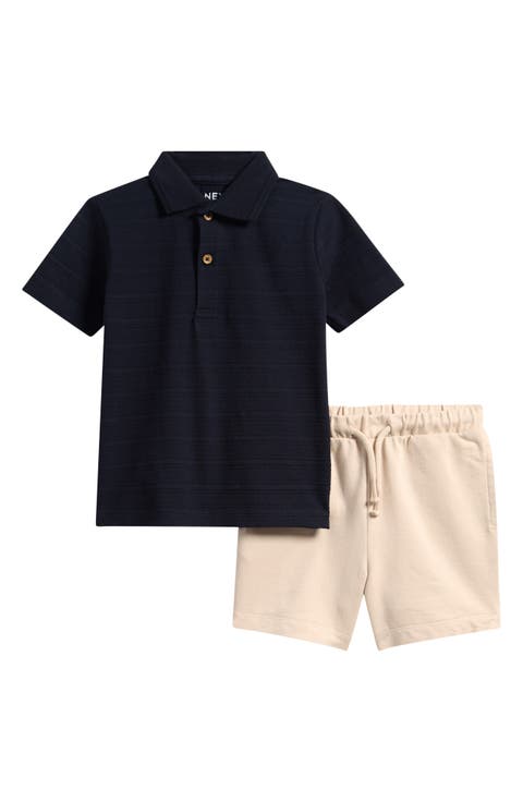 Kids' Textured Polo Shirt & Shorts Set (Baby & Toddler)
