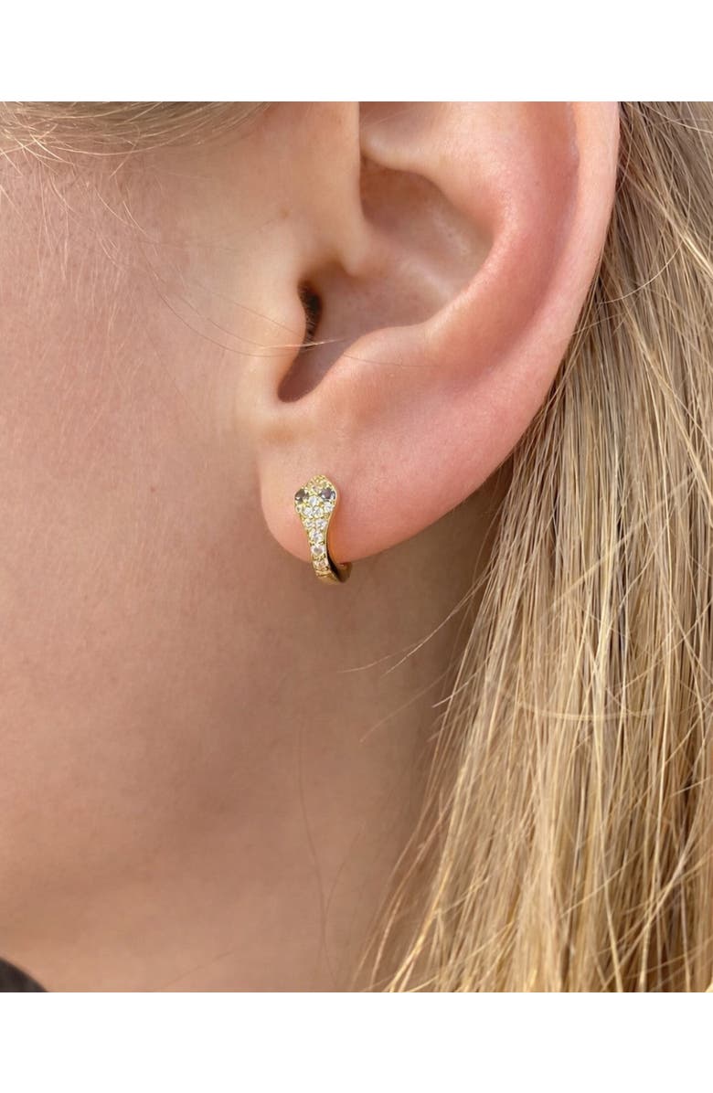 NATIVE GEM Snake Charmer Huggie Hoop Earrings, Alternate, color, Gold