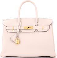 Pre-Owned Hermes Birkin Handbag Light Togo with Gold Hardware 30