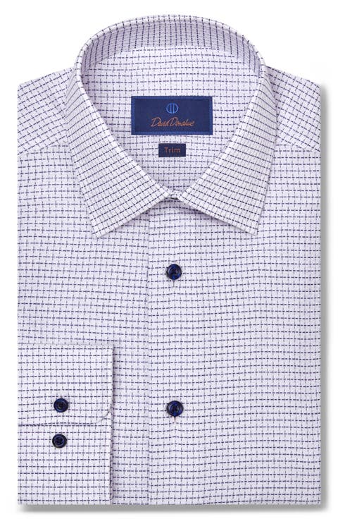 Trim Fit Dobby Dot Cotton Dress Shirt