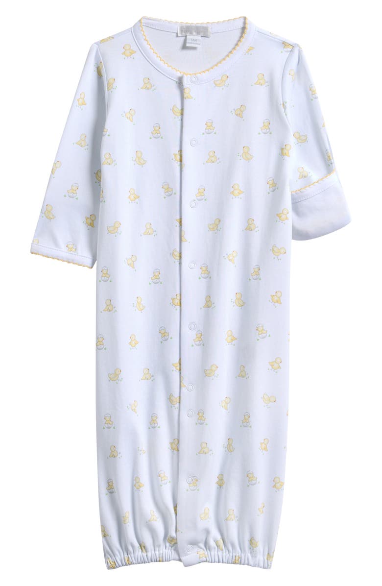 Kissy Kissy Hatchlings Print Convertible Pima Cotton Gown, Main, color, Ducks
