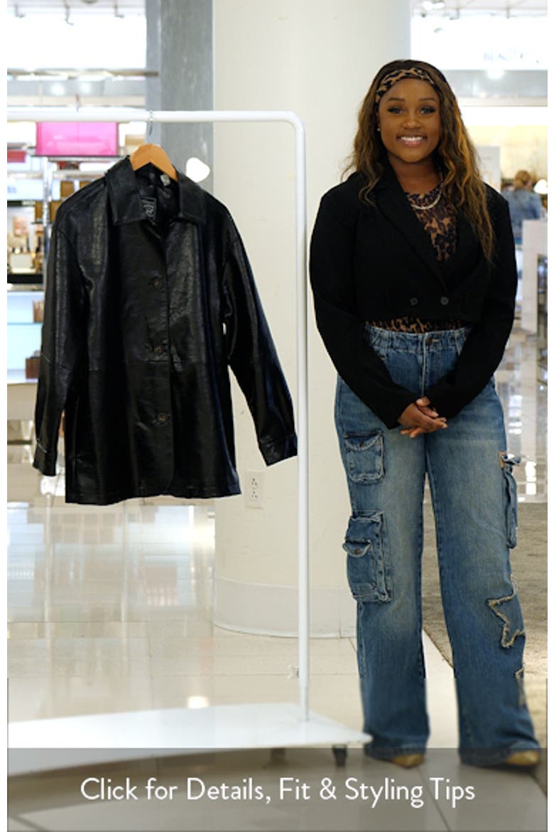 Oversize Faux Leather Relaxed Jacket video