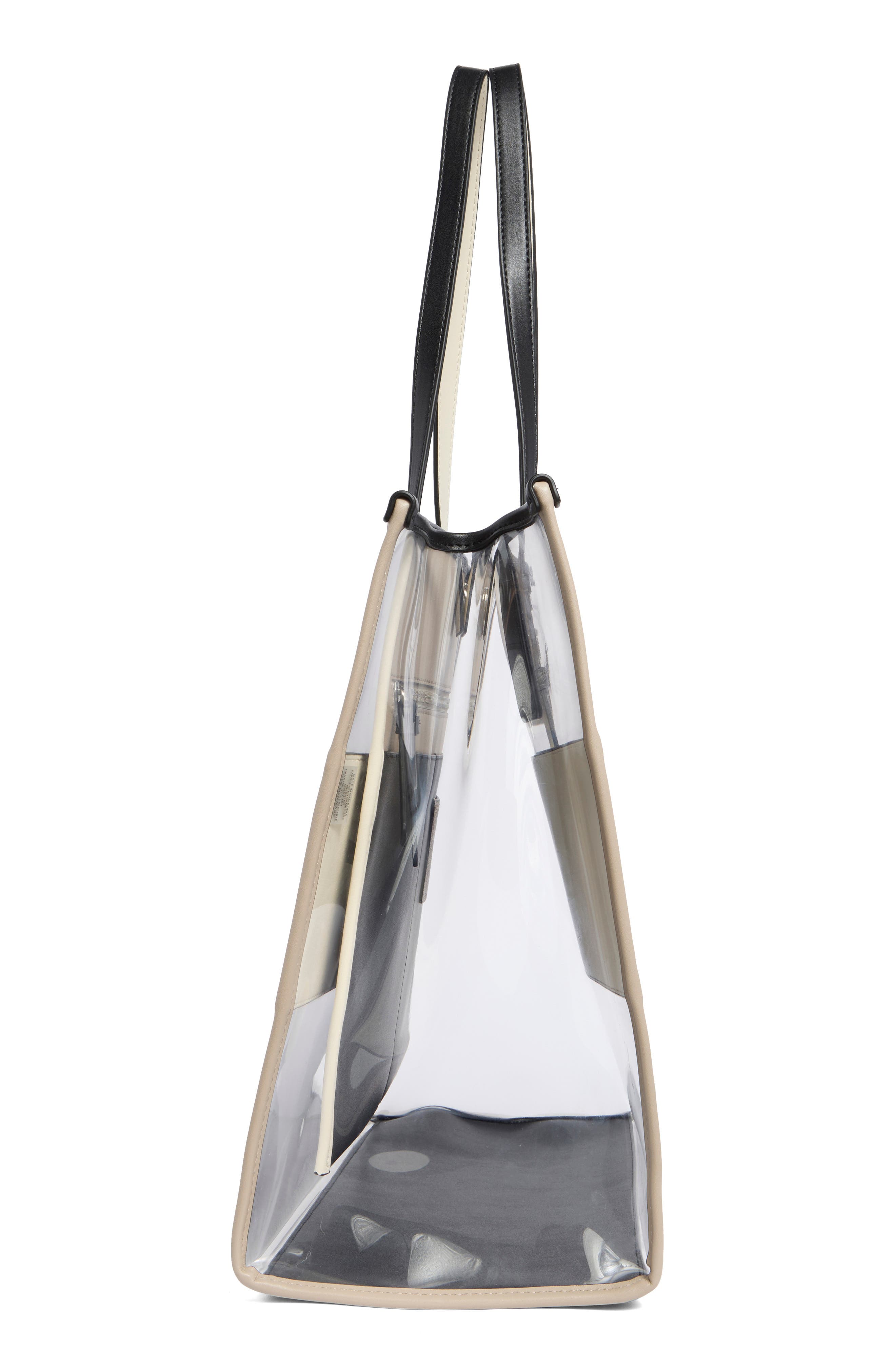 Calvin Klein Modern Essentials Clear Tote, Alternate, color, Natural/ Black Multi