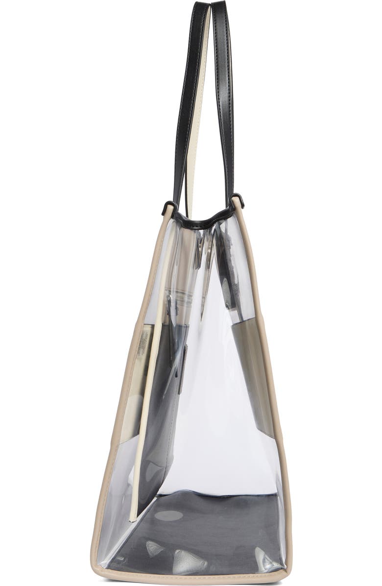 Calvin Klein Modern Essentials Clear Tote, Alternate, color, Natural/ Black Multi