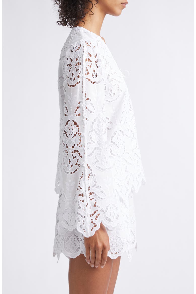 Halina Cutwork Cotton Top, Alternate, color, OPTIC