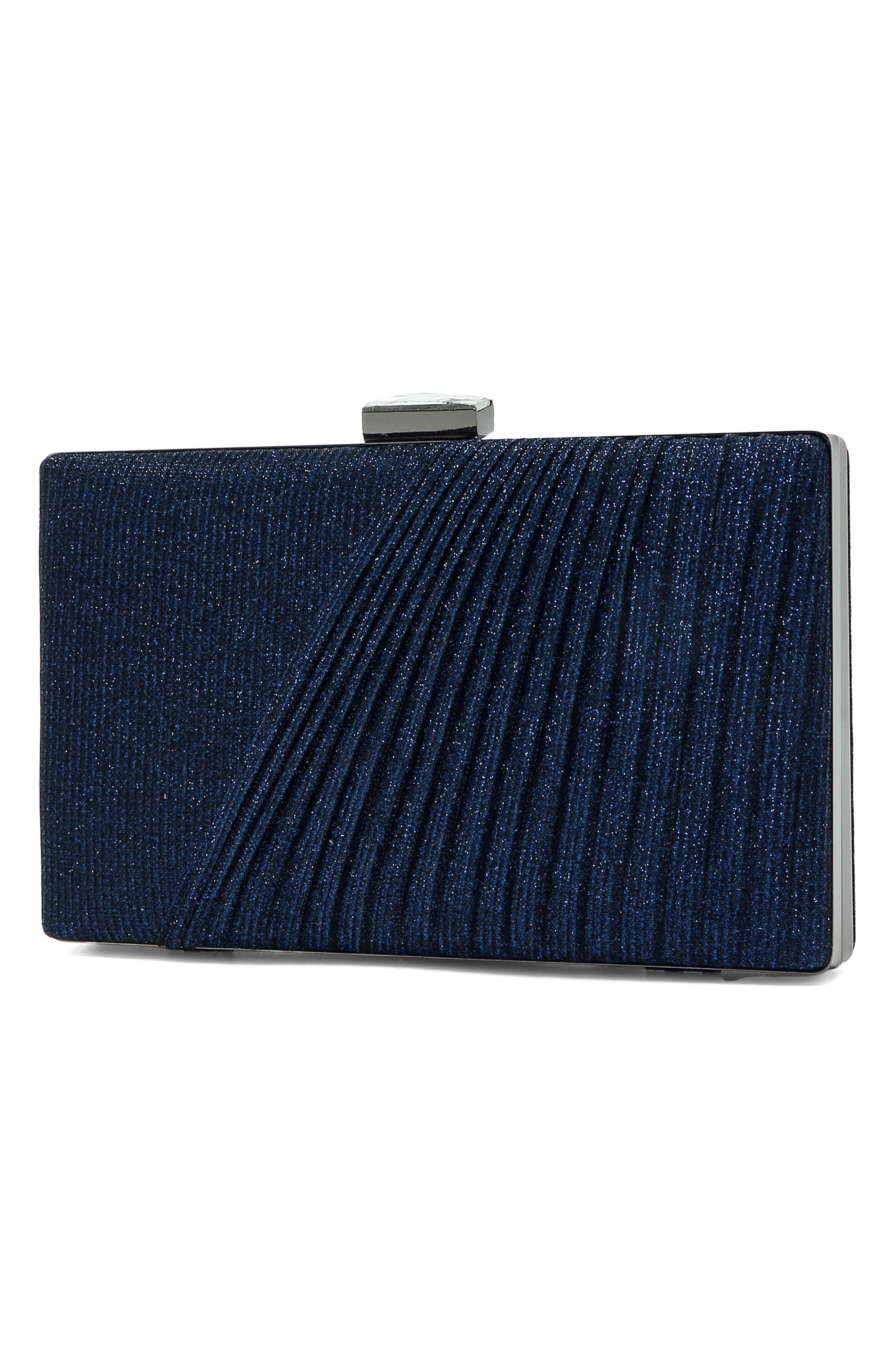 Suzie Glitter Clutch, Alternate, color, NAVY