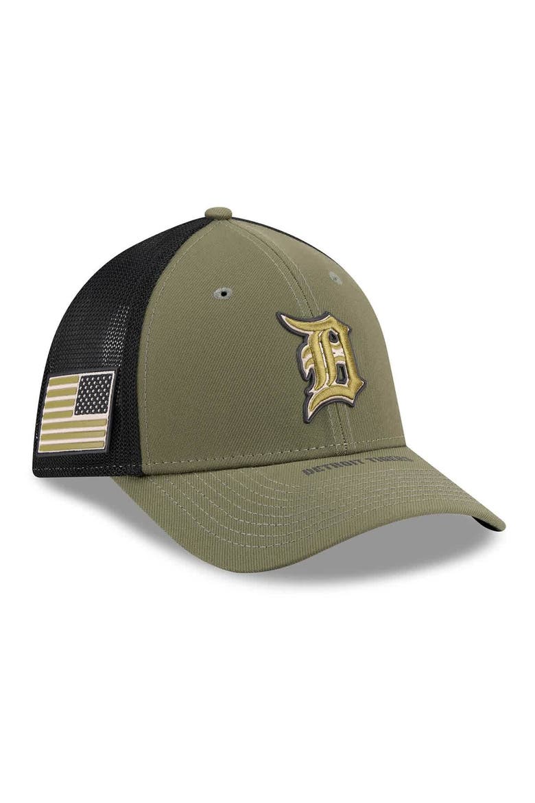Men's New Era  Olive Detroit Tigers 2026 Armed Forces Day 39THIRTY M-Crown Flex Hat, Main, color, Olive