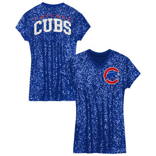 Outerstuff Babies'  Girls Preschool  Royal Chicago Cubs Sequin V-neck Dress In Blue