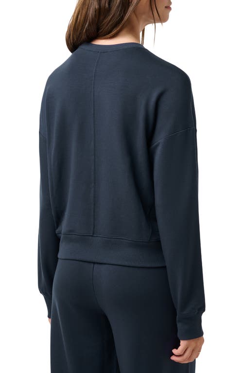 Travismathew Cloud Terry Crewneck Pullover In Navy Blazer In Blue