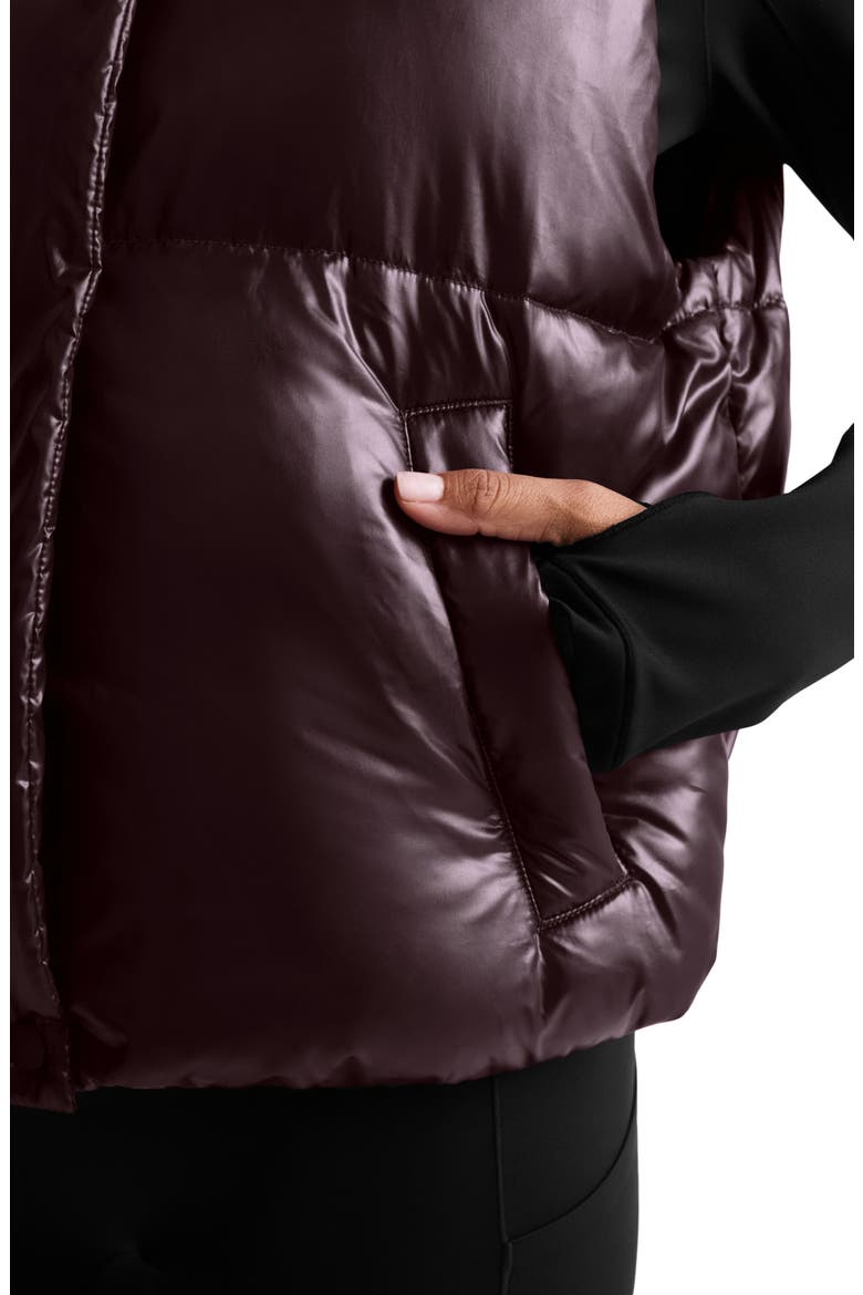 Up for It Puff Shine Vest, Alternate, color, SHINE CABERNET