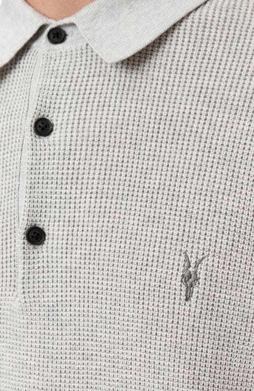 Allsaints Aspen Waffle Knit Polo In Gray