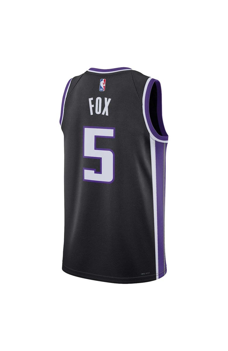 Nike Unisex Nike De'Aaron Fox Black Sacramento Kings Swingman Jersey - Icon Edition, Alternate, color, 