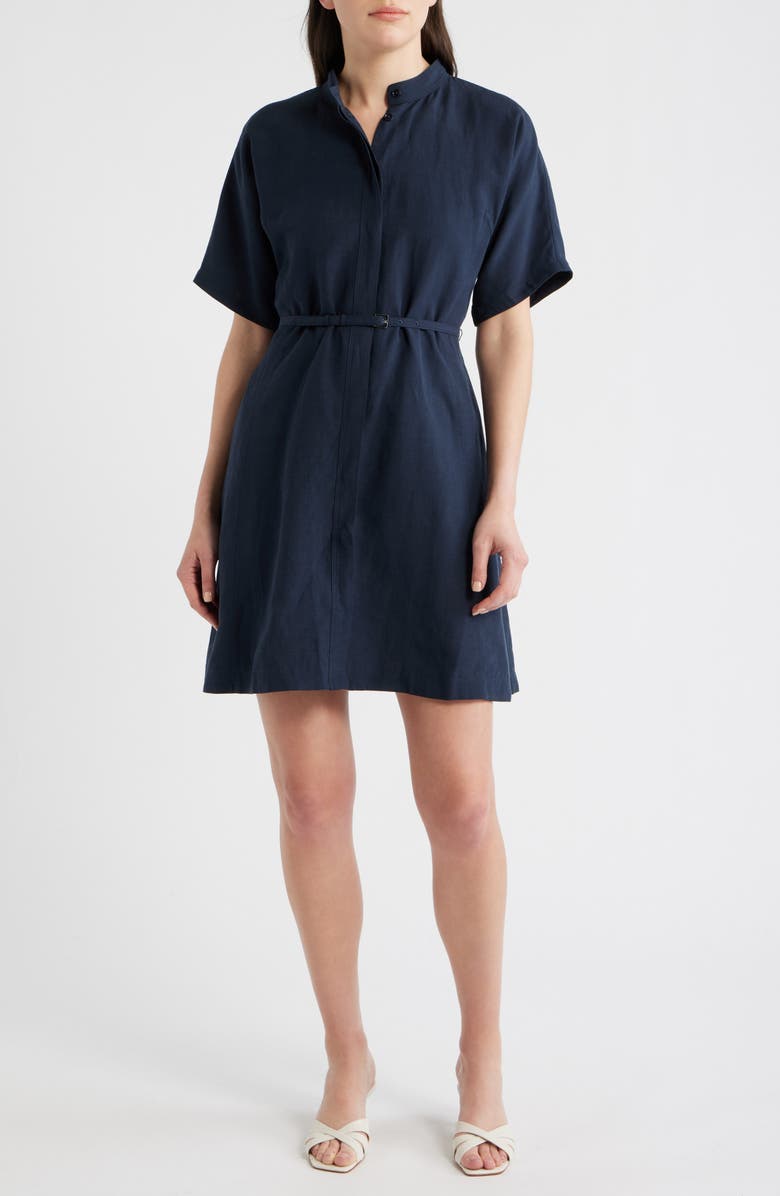 BOSS Dalinia Belted Shirtdress, Main, color, Sky Captain