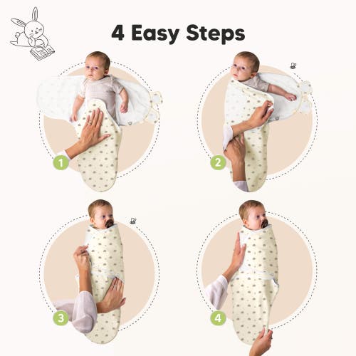 Keababies 3-pack Soothe Swaddle Wraps With Knot Hats In Nibbles/bruce