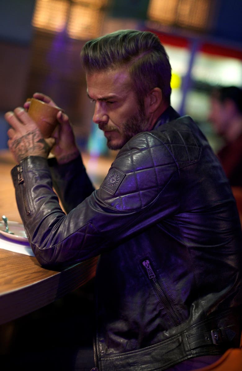 Belstaff 'Outlaw' Leather Moto Jacket, Alternate, color, 