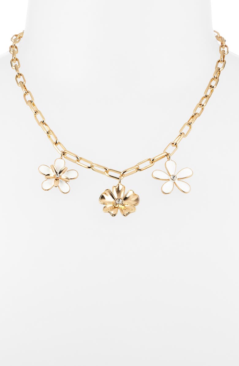 BaubleBar In Full Bloom Earrings, Bracelet & Necklace Set, Alternate, color, White
