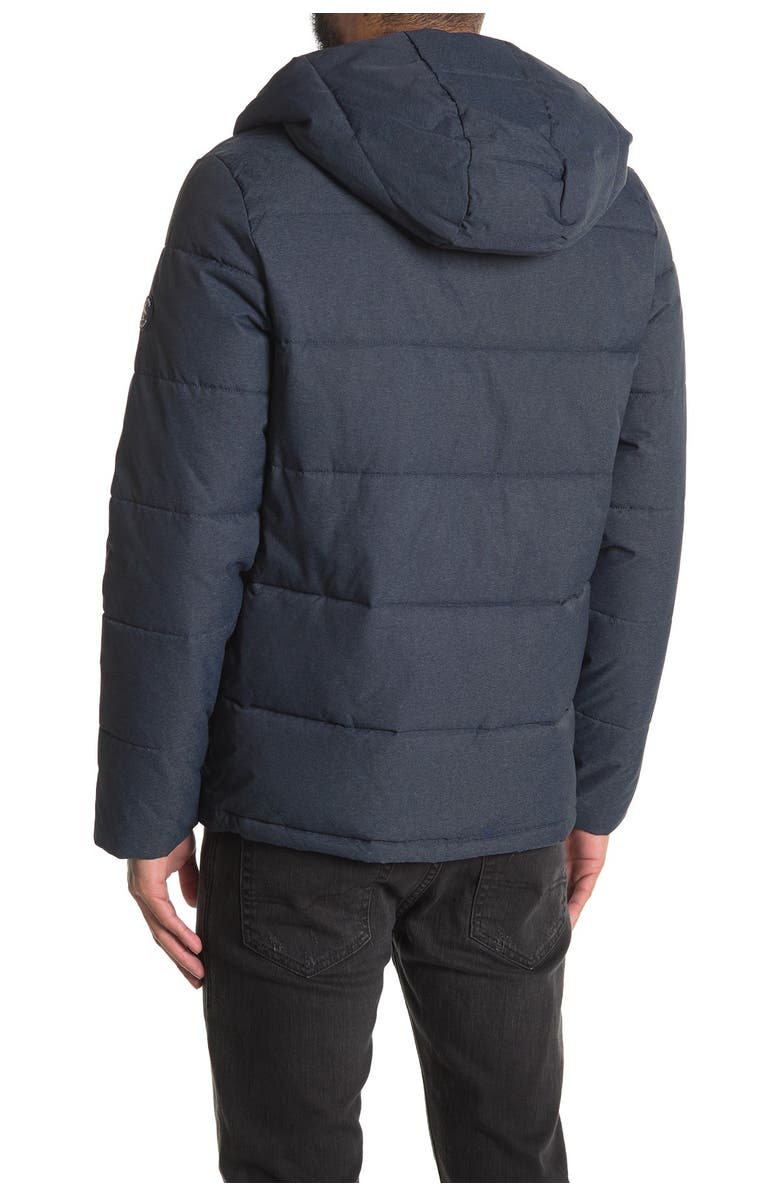 Original Penguin Heatherd Hooded Puffer Jacket, Alternate, color, 