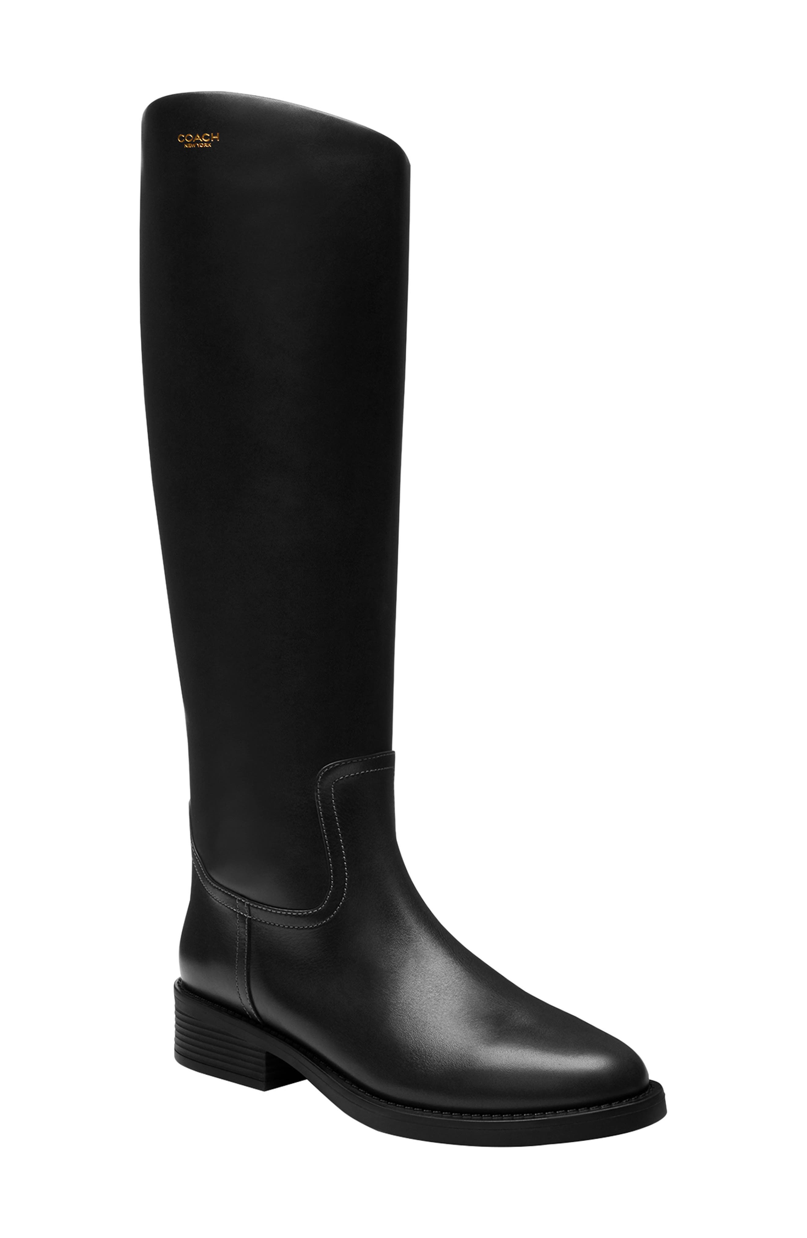 COACH Park Knee High Boot, Main, color, Black