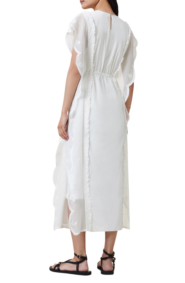 AllSaints Ola Flutter Sleeve Scallop Dress, Alternate, color, 