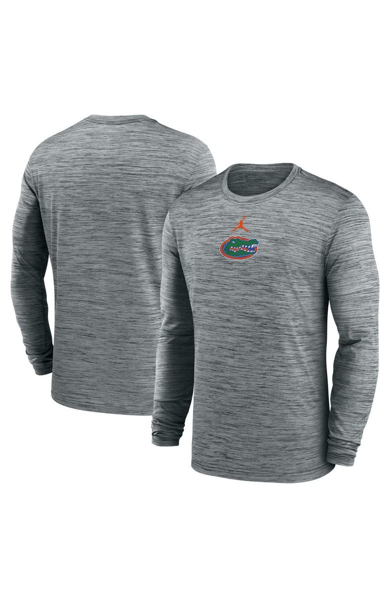 Jordan Brand Men's Jordan Brand Charcoal Florida Gators 2025 Sideline Velocity Performance Long Sleeve T-Shirt, Main, color, Charcoal