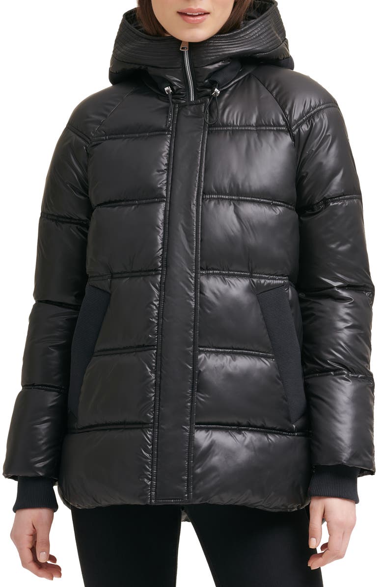 Kenneth Cole New York Cire Hooded Puffer Jacket, Alternate, color,