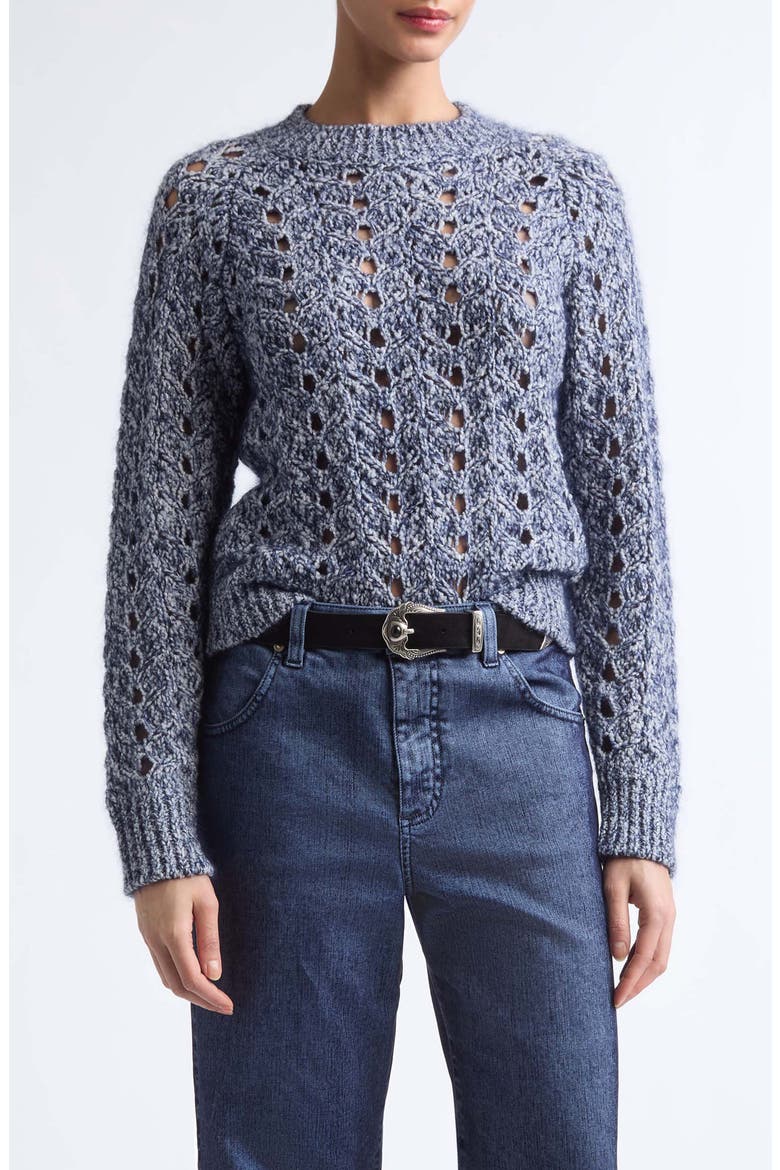 Open Stitch Wool Blend Sweater, Main, color, 11 BLUE
