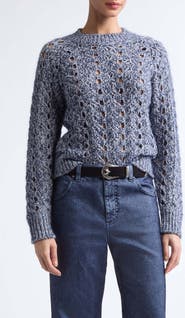 Eleventy Open Stitch Wool Blend Sweater