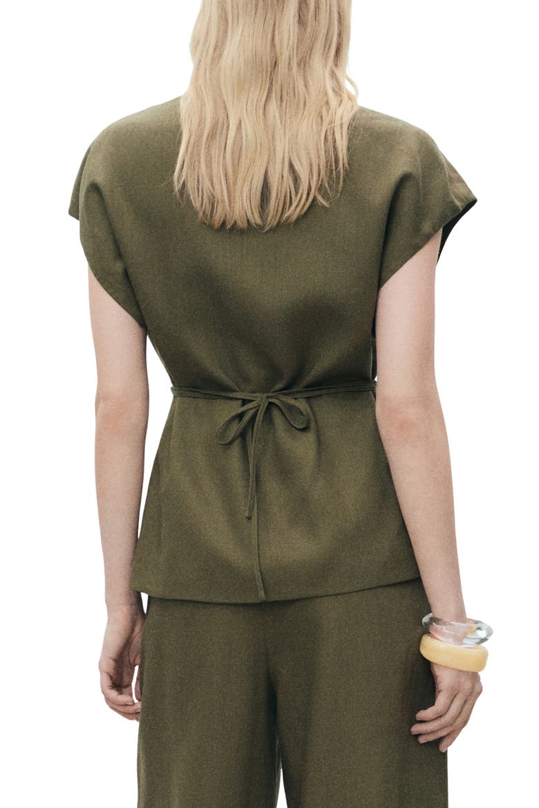 Wrap Top, Alternate, color, KHAKI GREEN