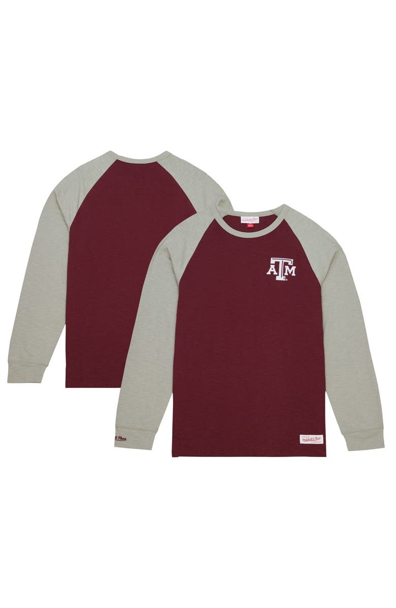 Mitchell & Ness Men's Mitchell & Ness Maroon Texas A&M Aggies Legendary Slub Raglan Long Sleeve T-Shirt, Alternate, color, Maroon