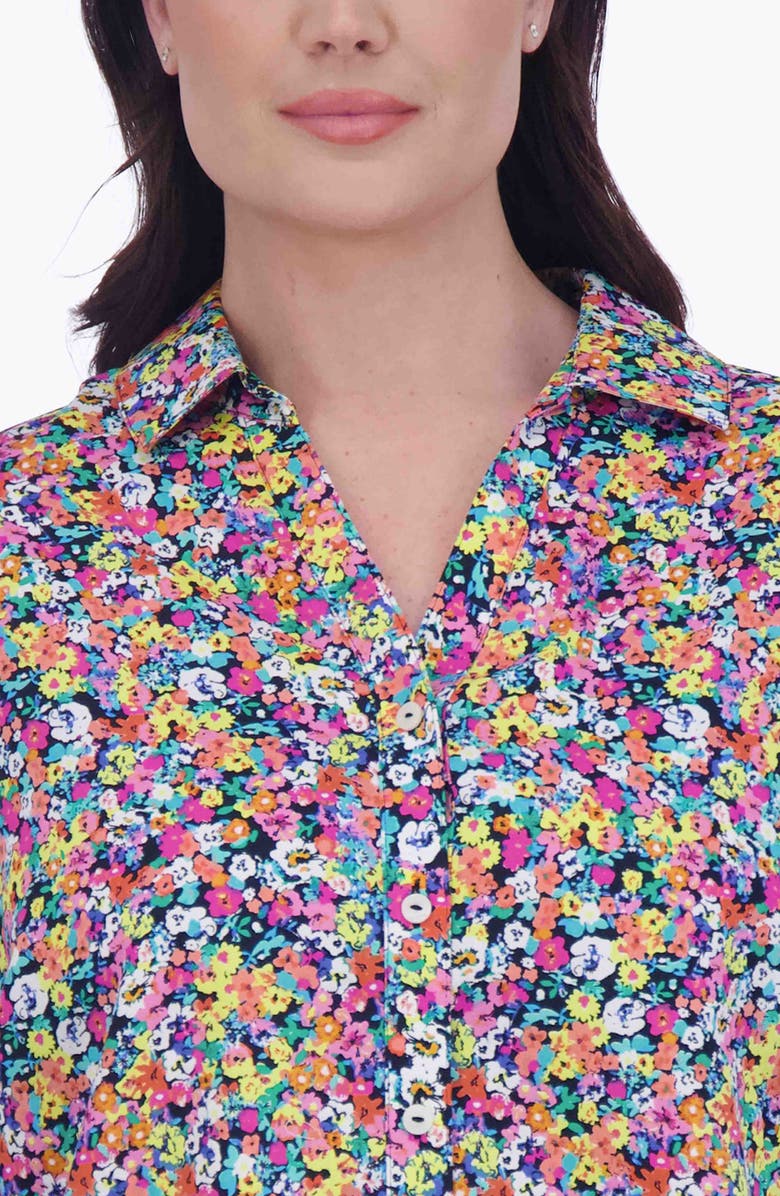 Foxcroft Mary Ditsy Floral Cotton Button-Up Shirt, Alternate, color,
