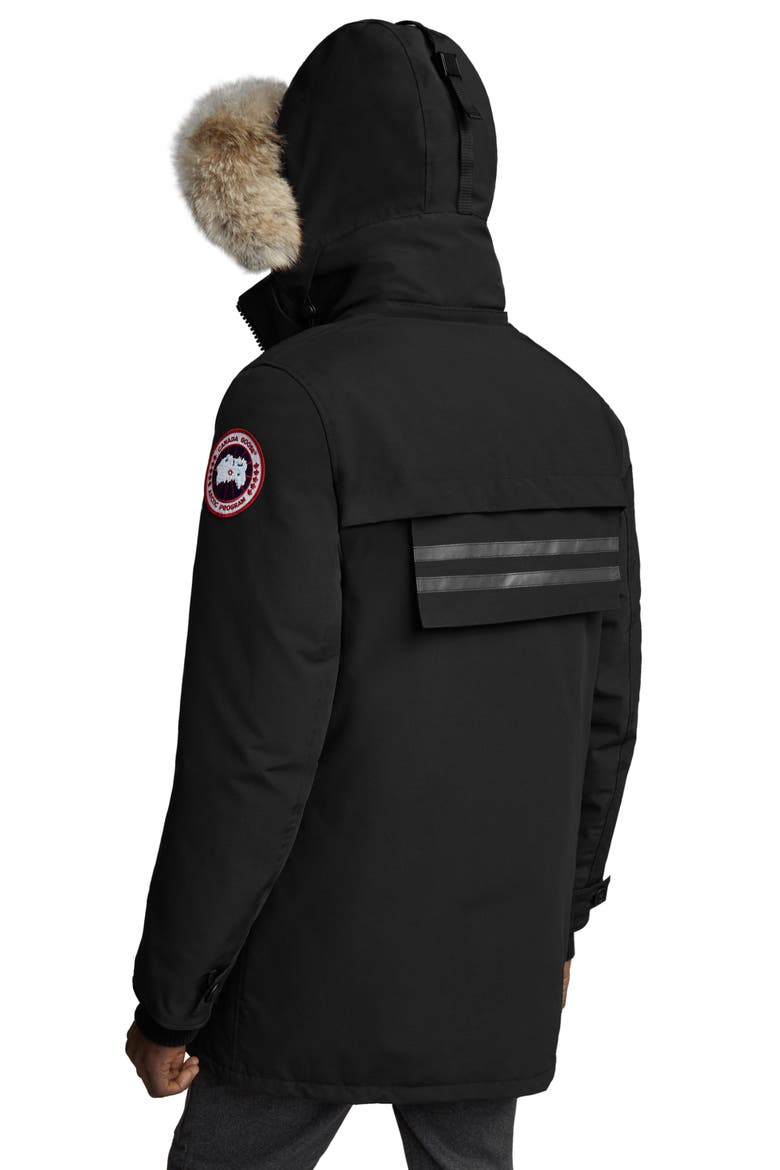 Erickson Down Parka with Genuine Coyote Fur Trim, Alternate, color, BLACK