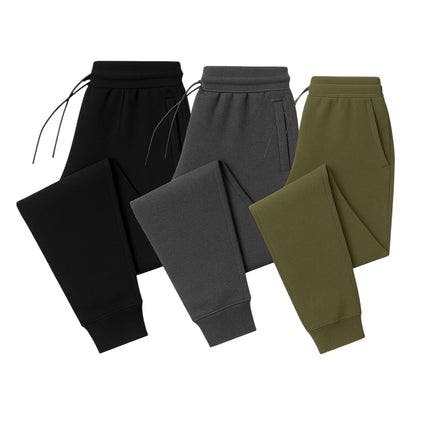 BenBen Men's 3 Pack Ultra Soft Fleece Jogger Sweatpants in Black/charcoal/green 