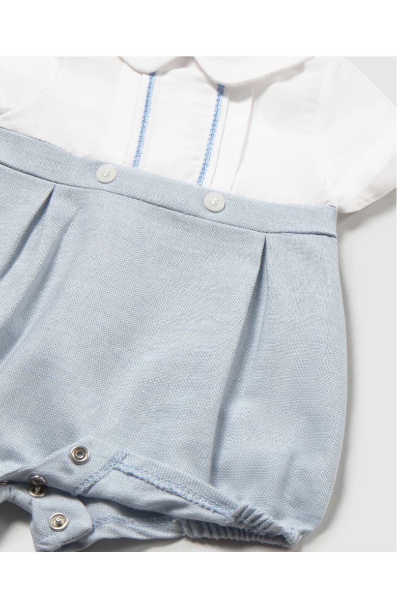 Mayoral Romper with Peter Pan Collar, Alternate, color, Light Blue