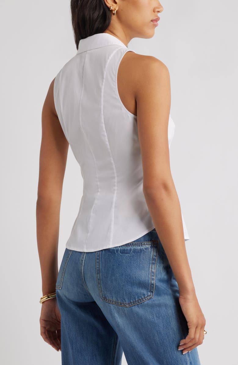 Open Edit Sleeveless Button-Up Shirt, Alternate, color, White