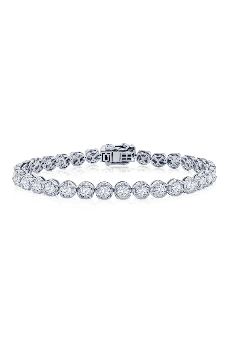 Sterling Silver Lab Grown Diamond Tennis Bracelet, Main, color, SILVER