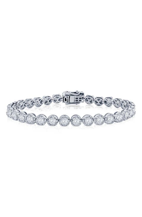 Sterling Silver Lab Grown Diamond Tennis Bracelet