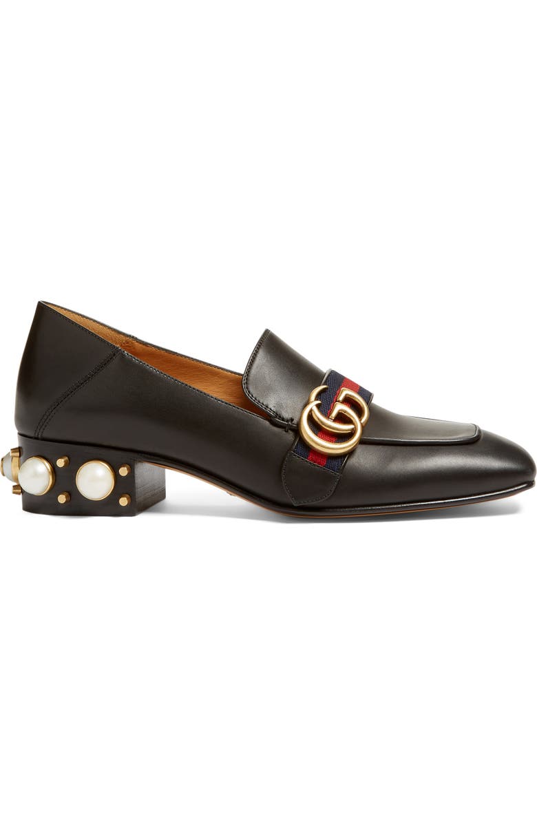 Gucci Embellished Heel Loafer, Alternate, color,